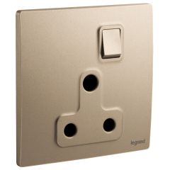 1 Gang BS switched socket outlet - 15A - Dark Bronze - Legrand