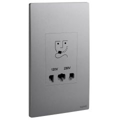 2 Gang shaver socket outlet - Dark Silver - Legrand