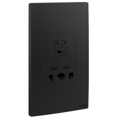 2 Gang shaver socket outlet - Matt Black - Legrand