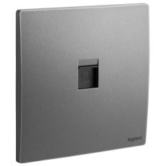 Single RJ45 socket outlet CAT6 UTP - Dark Silver - Legrand