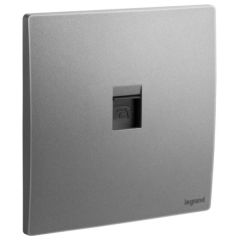 1 Gang BS secondary telephone socket outlet - Dark Silver - Legrand