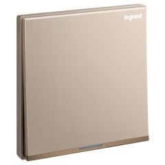 Galion - 1 Gang 1 Way double pole switch 20A with amber led power indicator and earth terminal - Rose Gold - Legrand