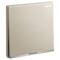 Galion - 1 Gang 1 Way double pole switch 20A with amber led power indicator and earth terminal - Champagne - Legrand