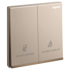 Galion - 2 Gang switch Do Not Disturb and Make Up my Room - Rose Gold - Legrand