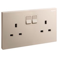 Galion - 2 Gangs British Standard switched socket outlet - 13A - Rose Gold - Legrand