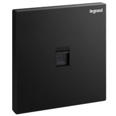 Galion 1 Gang single RJ 45 CAT-6 UTP Data socket outlet - Matt Black - Legrand