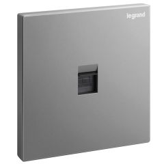 Galion - 1 Gang single RJ 45 CAT-6 UTP Data socket outlet - Dark Silver - Legrand