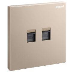 Galion - 1 Gang double Data RJ 45 CAT-6 UTP socket outlet - Rose Gold - Legrand