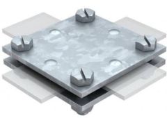 Hot-dip galvanized Cross-connector for 30mm Flat conductor - (Germany) - OBO Bettermann