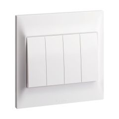 4 Gang 1-Way Switch - 16AX - White - Legrand