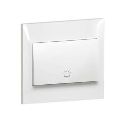 Bell Push with BELL marking - 6A - White - Legrand