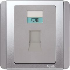 1-Gang, RJ45, 8-Pin Data Outlet, Grey Silver - Schneider