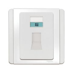 1-Gang, RJ11, 4-Pin Telephone Outlet, Grey White - Schneider