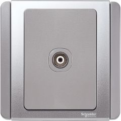 1-Gang, TV Socket Outlet, Grey Silver - Schneider