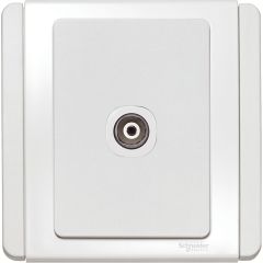 1-Gang, TV Socket Outlet, White - Schneider