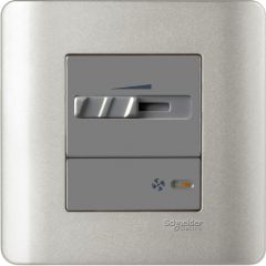 1-Gang, Full-Flat Fan Controller, Silver Satin - Schneider