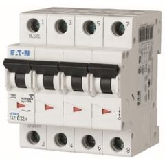 25A, 4P, 15kA, MCB, (C-Curve) - Eaton