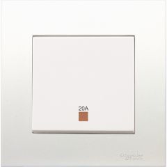 1-Gang, 2-Pole; 20A Vertical Double Pole Switch with Neon, White - Schneider