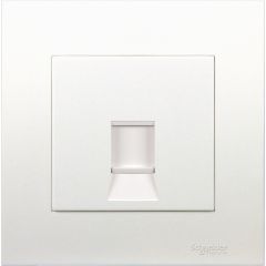 1-Gang, RJ45, 8-Pin Data Outlet with Shutter, White - Schneider