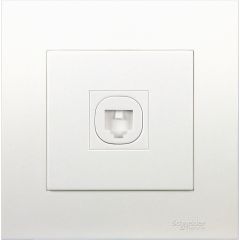 1-Gang, RJ11, 4-Pin Telephone Outlet with Shutter, White - Schneider