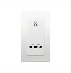 2-Gang; 115/240V AC Shaver Socket-Outlet, White - Schneider