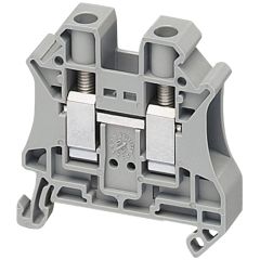 Passthrough terminal block - 10mm², 57A, 1x1 screw - Grey - Schneider