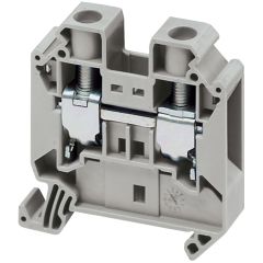 Passthrough terminal block - 16mm², 76A, 1x1 screw - Grey - Schneider