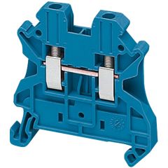 Passthrough terminal block - 2.5mm², 24A, 1x1 screw – Blue - Schneider