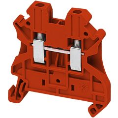 Passthrough terminal block - 2.5mm², 24A, 1x1 screw – Red - Schneider
