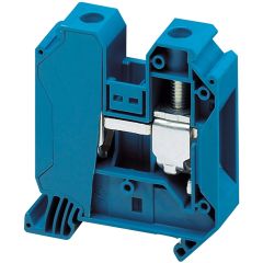 Passthrough terminal block - 35mm², 125A, 1x1 screw - Blue - Schneider