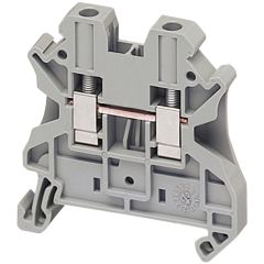 Passthrough terminal block - 4mm², 32A, 1x1 screw - Grey - Schneider