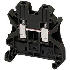 Passthrough terminal block - 4mm², 32A, 1x1 screw - Black - Schneider