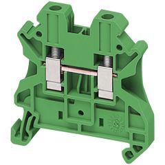Passthrough terminal block - 4mm², 32A, 1x1 screw - Green - Schneider