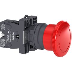 Red Ø40 Emergency switching off pushbutton,, turn- release, 1NC - Schneider
