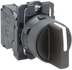 Selector switch, plastic, black, Ø22, 3 positions, stay put, 2 NO (Made in France) - Schneider